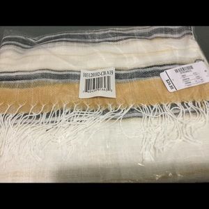 Timeless fringe striped scarf.